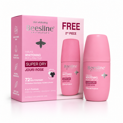 Beesline Natural Whitening Roll-On Deo Super Dry Jouri Rose 1+1 50 ml